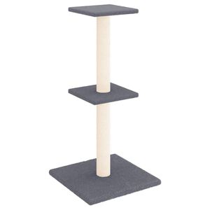 vidaXL Draskyklė katėms su stovais i&scaron; sizalio, tamsiai pilka, 73cm