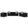 vidaXL Sofos komplektas, juodas, dirbtinė oda