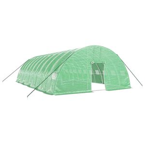 vidaXL &Scaron;iltnamis su plieno rėmu, žalios spalvos, 10x6x2,85m, 60m&sup2;