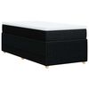 vidaXL Lova su spyruoklėmis ir čiužiniu, juoda, 90x200 cm, audinys