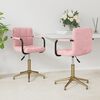 vidaXL Pasukamos valgomojo kėdės, 2vnt., rožinės spalvos, aksomas