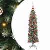vidaXL Dirbtinis lieknas Kalėdų medis Žalia ir balta 150 cm