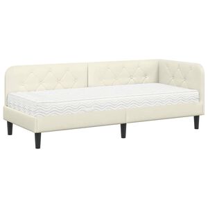 vidaXL Kampinė lovos konstrukcija Kreminė 80 x 200 cm Aksomas