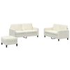 vidaXL Sofos komplektas, 3 dalių, kreminės spalvos, aksomas