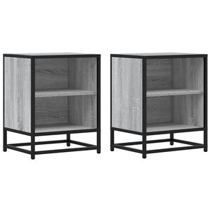 vidaXL Spintelės prie lovos 2 vnt Pilka Sonoma 40x31x50 cm