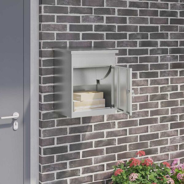 vidaXL Siuntų dėžutė Juoda 47.5 x 38 x 59 cm Cinkuota plienas