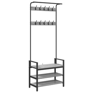 vidaXL Paltas Pilkas Sonoma 75 x 34 x 184 cm Apdirbta mediena