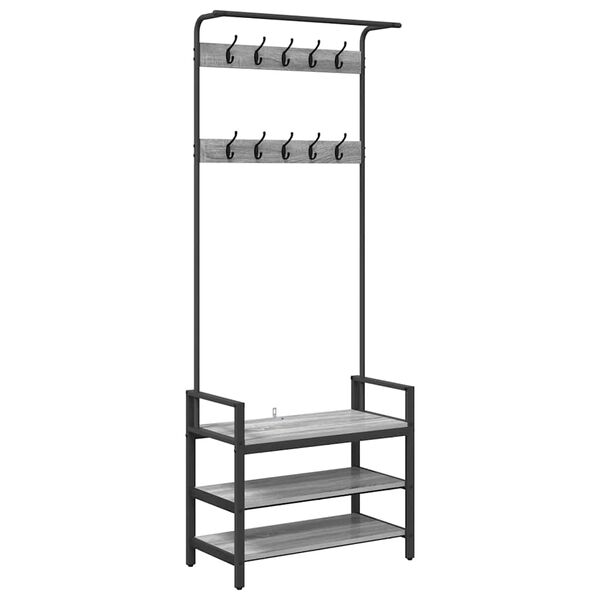 vidaXL Paltas Pilkas Sonoma 75 x 34 x 184 cm Apdirbta mediena