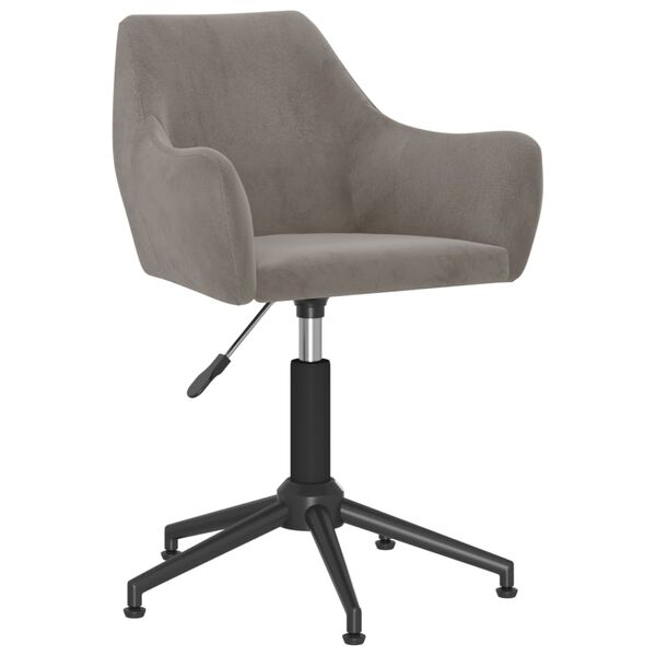 vidaXL Pasukama biuro kėdė, &scaron;viesiai pilkos spalvos, aksomas (330996)
