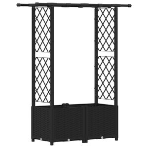 vidaXL Pakeltas lovas su trelėmis ir stogu Juoda 124,5 x 40 x 136 cm