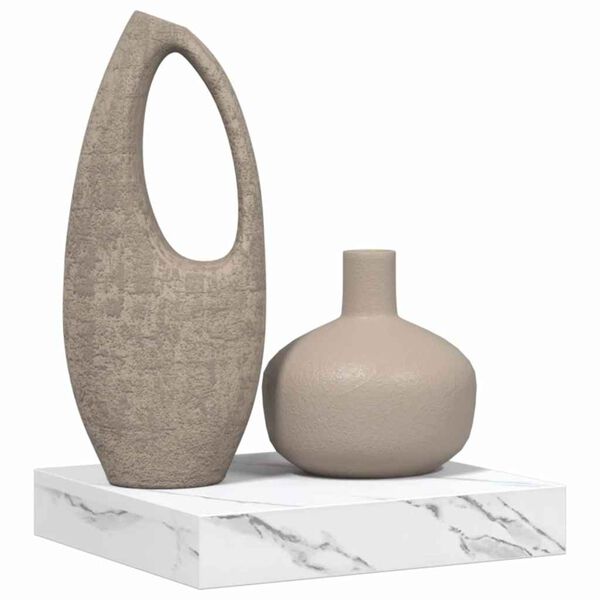 vidaXL Sieninė lentyna Balti marmuro 23 x 23,5 x 4 cm Apdirbta mediena