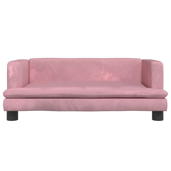 vidaXL Vaiki&scaron;ka sofa, rožinės spalvos, 80x45x30cm, aksomas