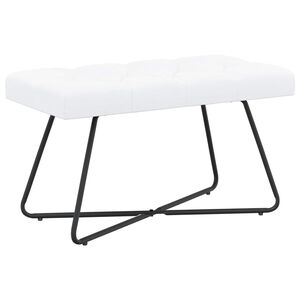 vidaXL Suoliukas su mygtukų įsiuvais Balta 80 x 40 x 46 cm Audinys