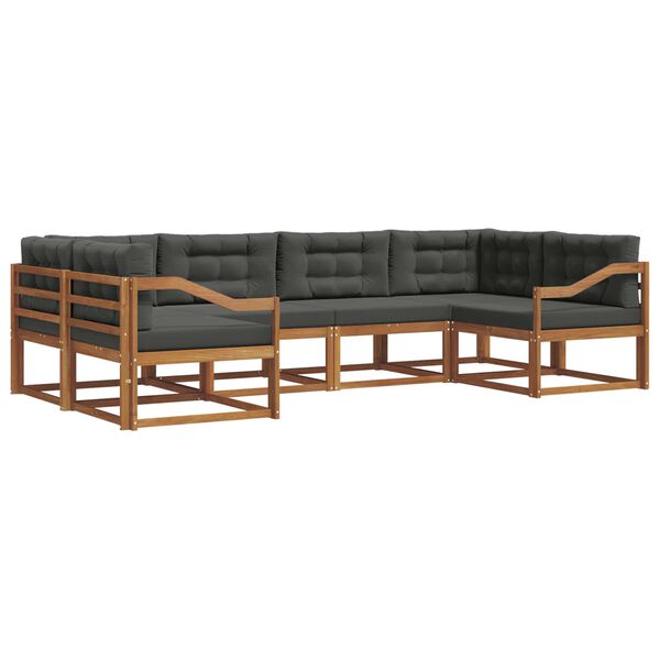 vidaXL Lauko sofos komplektas su pagalve 6 pcs Natūralus ir antracitas