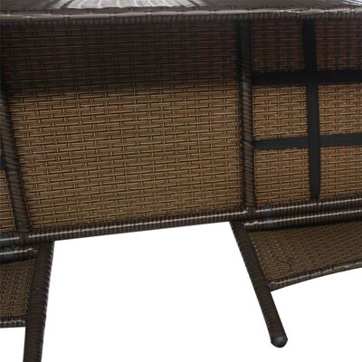 vidaXL Sodo sofa su arbat. staliuku, ruda, dvivietė, poliratanas