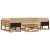 vidaXL Lauko sofos komplektas su pagalve 7 pcs Natūralus ir bežinis