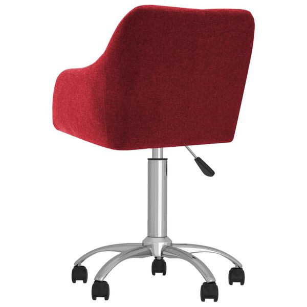 vidaXL Pasukama biuro kėdė, raudonojo vyno spalvos, audinys