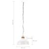 vidaXL Kabantis šviestuvas, baltas, 58cm, E27, pramoninio stiliaus