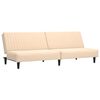 vidaXL Dvivietė sofa-lova su pakoja, kreminės spalvos, aksomas