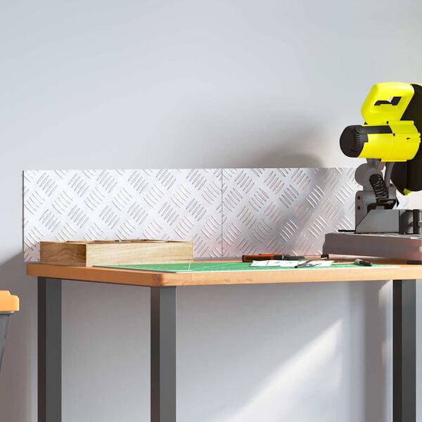 vidaXL Laiptų danga Stačiakampio 2 pcs Sidabro 50 x 20 cm Aliuminis