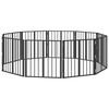 vidaXL &Scaron;unų vartai 10 pcs Juodas 60 x 60 cm Cinkuota plienas
