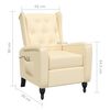 vidaXL Atlošiamas masažinis krėslas, kreminės spalvos, aksomas