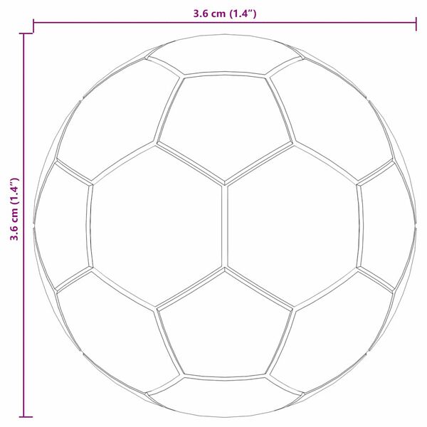 vidaXL Stalo futbolai 12 pcs Balta 3,6 x 3,6 cm Polipropilenas