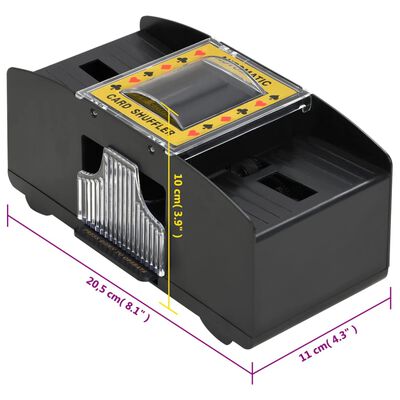 vidaXL Automatinis kortų maišytuvas, juodos spalvos, 2 kortų kaladėms