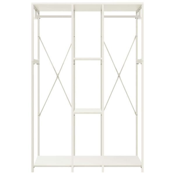 vidaXL Drabužių spinta, baltos spalvos, 110x40x167cm, metalas ir MDP