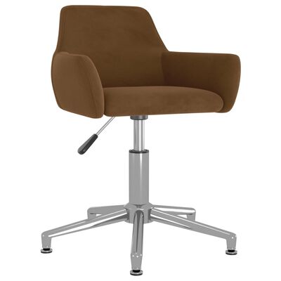 vidaXL Pasukama valgomojo kėdė, rudos spalvos, aksomas