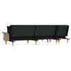 vidaXL L formos sofa-lova, juodos spalvos, 279x140x70cm, audinys