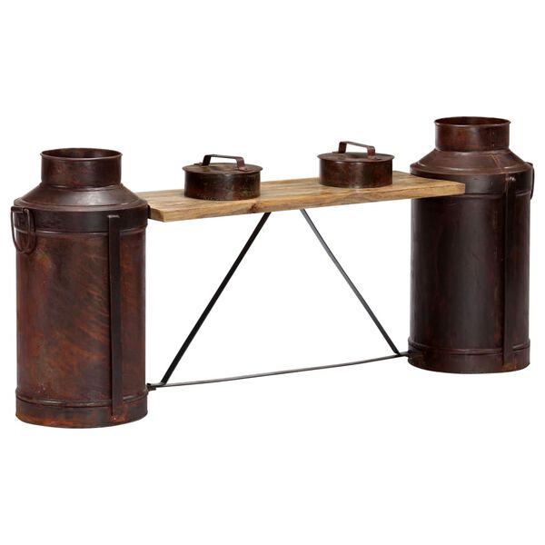 vidaXL Pieno bidonų suoliukas, 150x33x64cm, mango medienos masyvas