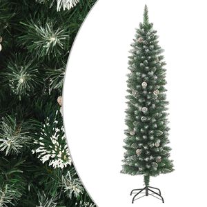 vidaXL Dirbtinė siaura Kalėdų eglutė su stovu, 120cm, PVC