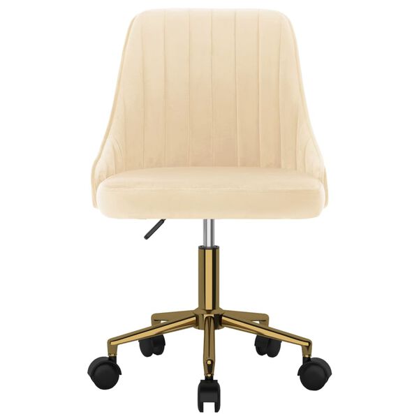 vidaXL Pasukamos valgomojo kėdės, 4vnt., kreminės spalvos, aksomas
