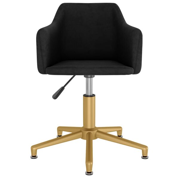 vidaXL Pasukamos valgomojo kėdės, 6vnt., juodos spalvos, aksomas