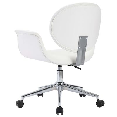 vidaXL Pasukamos valgomojo kėdės, 6vnt., baltos spalvos, dirbtinė oda