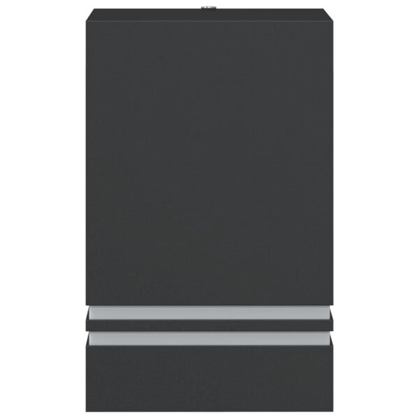 vidaXL Sieniniai lauko &scaron;viestuvai, 2vnt., juodi, nerūdijantis plienas