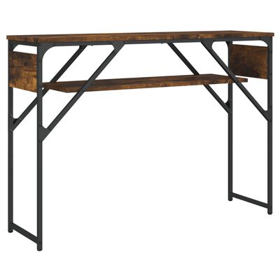 vidaXL Konsolinis staliukas su lentyna, dūminis, 105x30x75cm, mediena