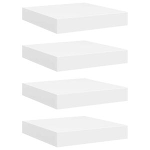vidaXL Pakabinamos lentynos, 4vnt., baltos, 23x23,5x3,8cm, MDF
