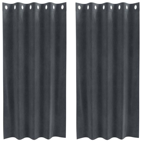 vidaXL Užtemdymo užuolaidos 2 pcs &Scaron;viesiai pilka 140 x 175 cm Aksomas