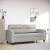 vidaXL Dvivietė sofa, &scaron;viesiai pilka, 140cm, mikropluo&scaron;to audinys