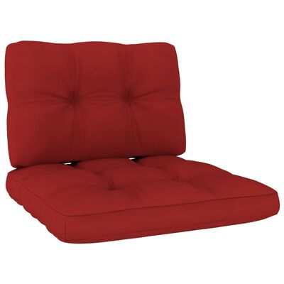 vidaXL Sodo kėdė su raudonomis pagalvėmis, impregnuota pušies mediena