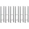 vidaXL Tvoros stulpai, 6vnt., sidabrinės spalvos, 12x6x60cm, plienas