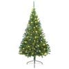 vidaXL Dirbtinis prie&scaron;&scaron;ventinis eglutė su &scaron;viesomis Žalia 180 cm PVC