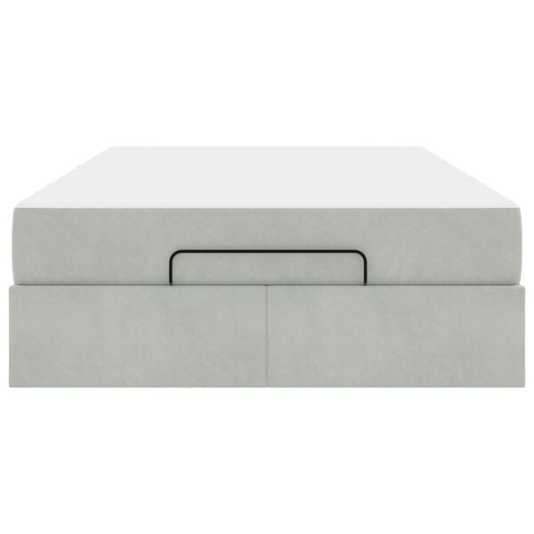 vidaXL Lovos rėmas su čiužiniu 2 pcs &Scaron;viesiai pilka Aksomas