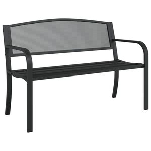 vidaXL Sodo suoliukas, juodos spalvos, 119cm, plienas
