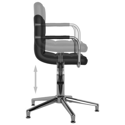 vidaXL Pasukamos valgomojo kėdės, 2vnt., juodos spalvos, dirbtinė oda