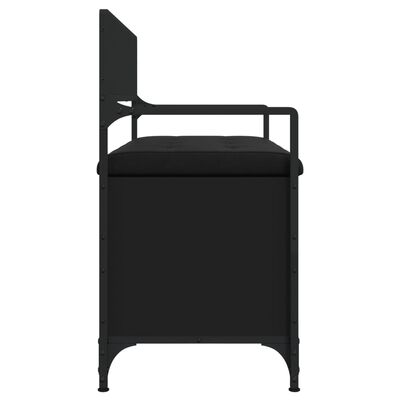 vidaXL Suoliukas-daiktadėžė, juodas, 85,5x42x73,5cm, apdirbta mediena