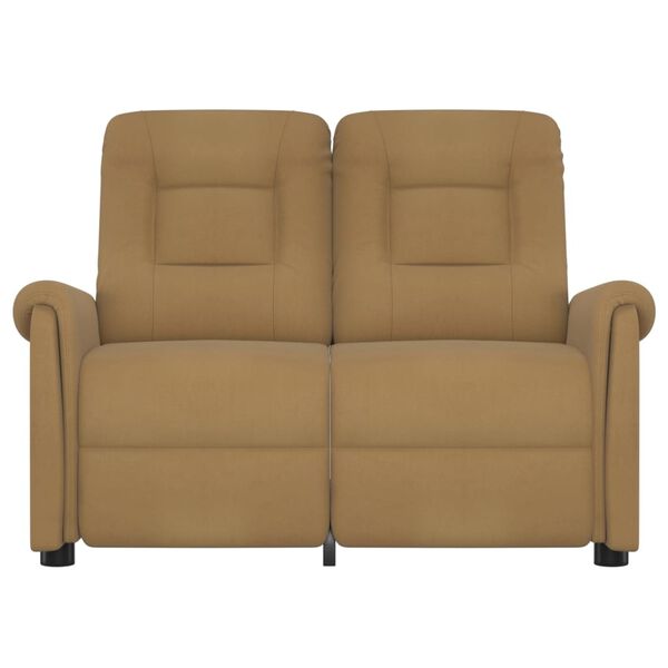 vidaXL Dvivietis atlošiamas masažinis krėslas, taupe spalvos, audinys