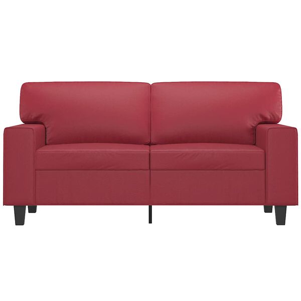 vidaXL Dvivietė sofa, raudonojo vyno spalvos, 120cm, dirbtinė oda